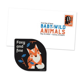 Baby Wild Animals Vinyl Sticker, Foxy and Fine